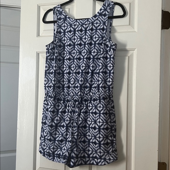 Athleta Blue and White Batik romper size small - Picture 1 of 4